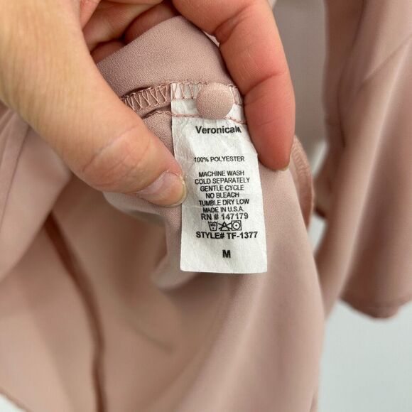 VERONICA M. Dusty Light Pink Cut Out Bell Sleeve Lightweight Blouse Top Medium - Picture 5 of 5